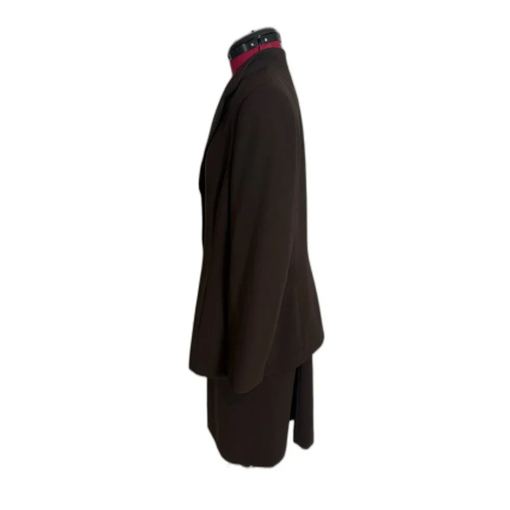 Le Suit Skirt Suit Woman's Size 16 Brown 2-Piece Set Blazer & Skirt
